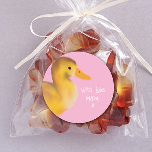 Duckling With Love Favour Classic Round Sticker