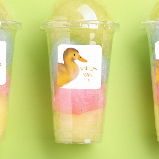 Duckling With Love Favour Square Sticker (Creator Uploaded)