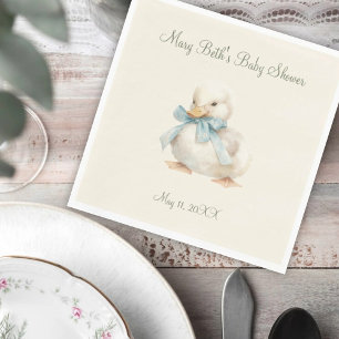 Duckling with Ribbon Baby Shower Paper Napkin