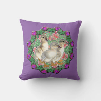 Ducklings and Flowers Cushion
