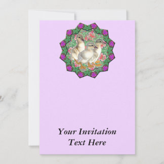 Ducklings and Flowers Invitation