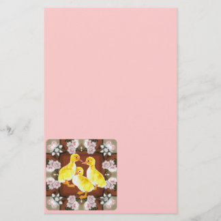 Ducklings and Roses Stationery