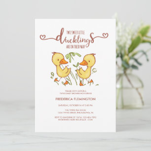 Ducklings Twins Baby Shower Invitation