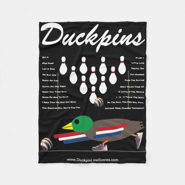 DUCKPINS Fleece Blanket with OneLiners (Front)