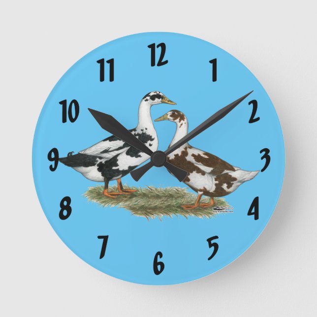 Ducks Ancona Pair Round Clock (Front)