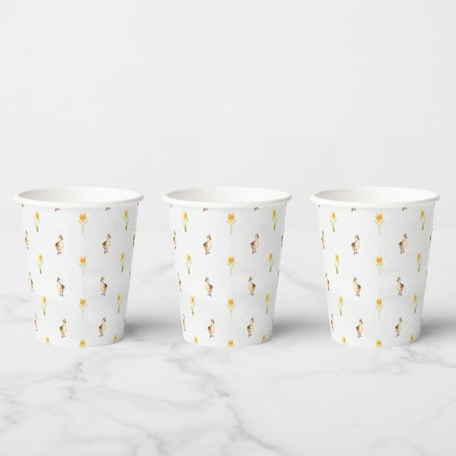 Ducks And Daffodils Quack into Spring  Paper Cups (Multi)