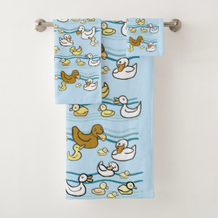 Ducks and ducklings bath towel set