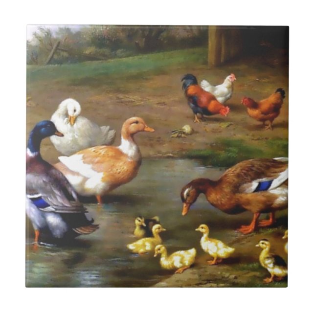 Ducks and ducklings tile (Front)