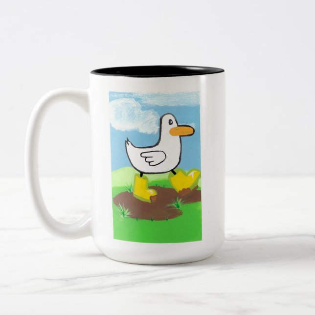 Ducks are Busiest on the Muddiest of Days Mug (Left)