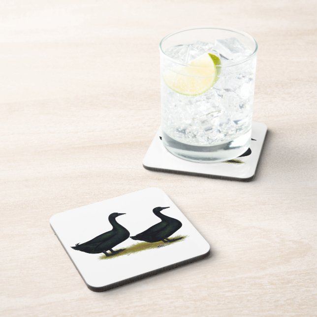 Ducks:  Black Cayugas Coaster (Right Side)