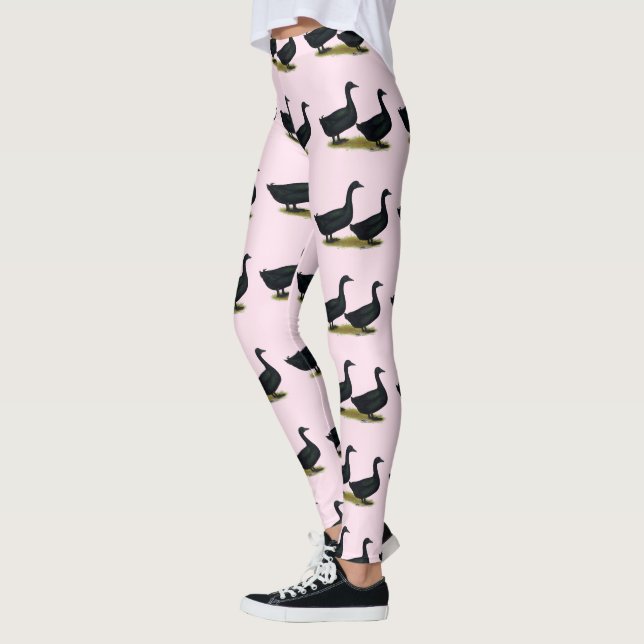 Ducks:  Black Cayugas Leggings (Left)