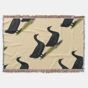 Ducks: Black Cayugas Throw Blanket