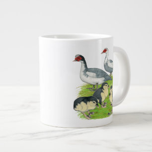 Ducks Blue Pied Muscovy Family Large Coffee Mug