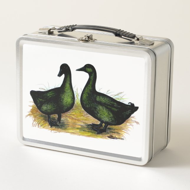 Ducks:  Cayuga Pair Metal Lunch Box (Front)