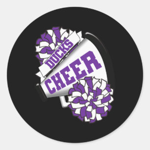 Ducks Cheer Ck To School Cheerleading Spirit P  Classic Round Sticker