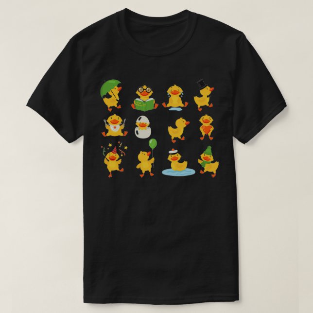 Ducks Doing Cute Things 101 T-Shirt (Design Front)