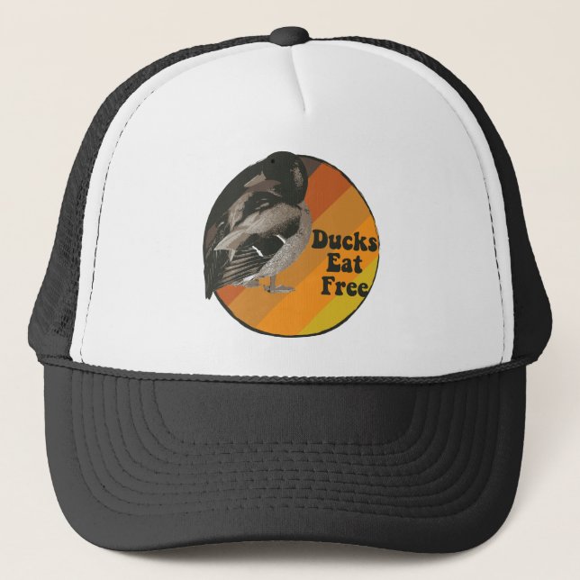 Ducks Eat Free Trucker Hat (Front)