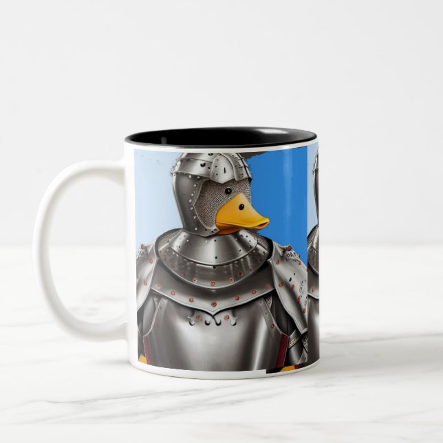 ducks fights  Two-Tone coffee mug (Left)