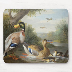 Ducks in a River Landscape Mouse Pad