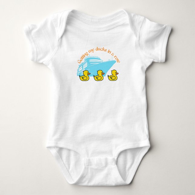  Ducks in a Row Baby Bodysuit (Front)