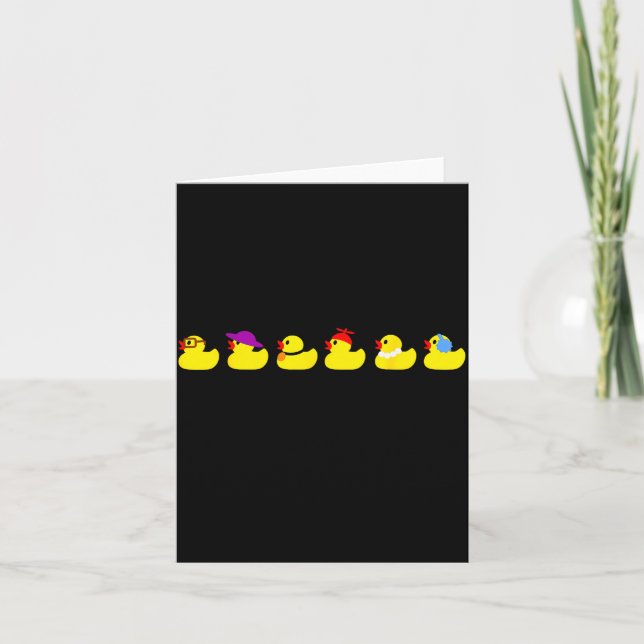 Ducks In A Row Funny Pun Dad Joke Cute Humor Rubbe Card (Front)