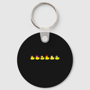 Ducks In A Row Funny Pun Dad Joke Cute Humor Rubbe Key Ring
