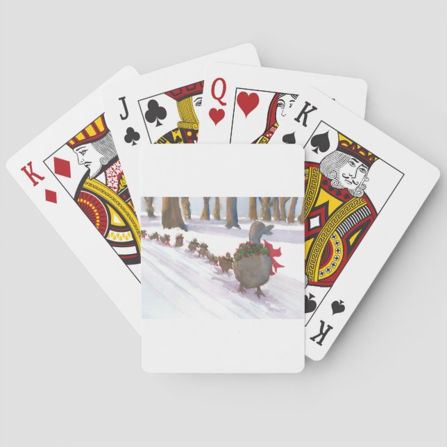 ducks in boston common during the winter holidays playing cards (Back)