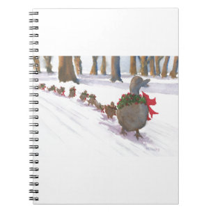 ducks in boston common during the winter holidays spiral notebook