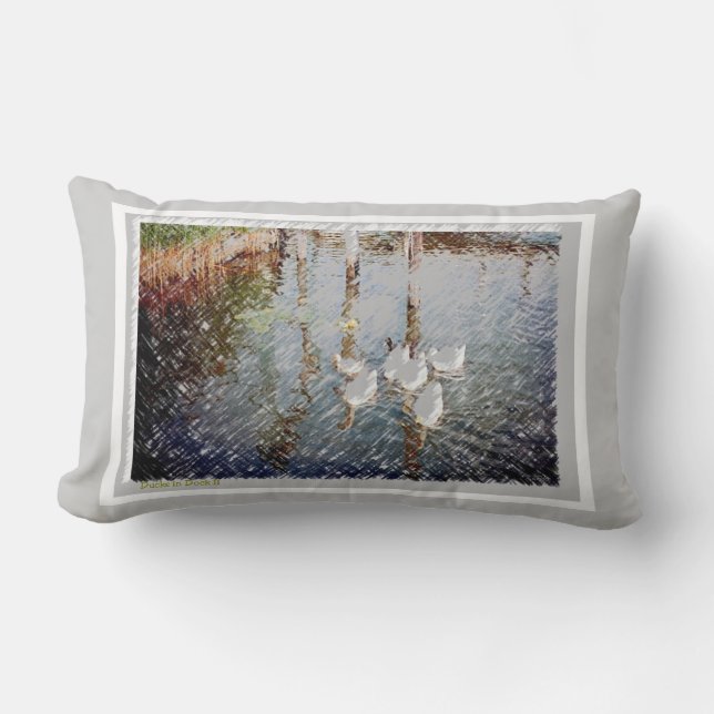 Ducks in Dock Images Lumbar Cushion (Front)