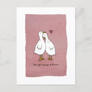 ducks in love forever postcard