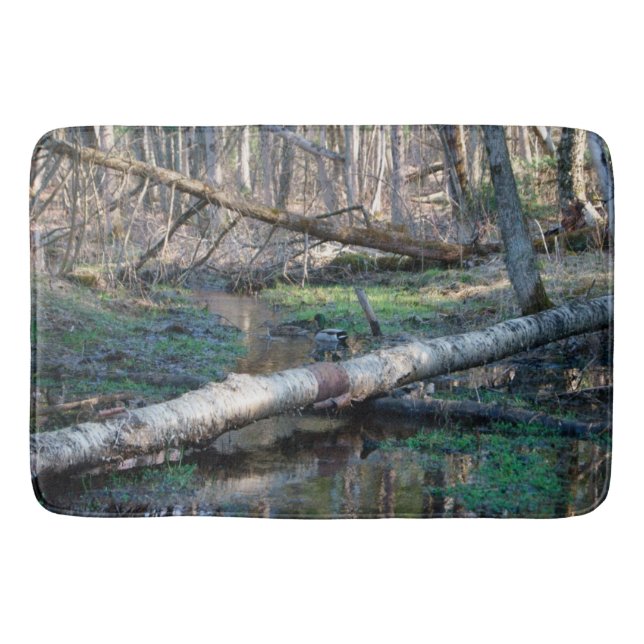 Ducks In The Woods, Large Bath Mat (Front)