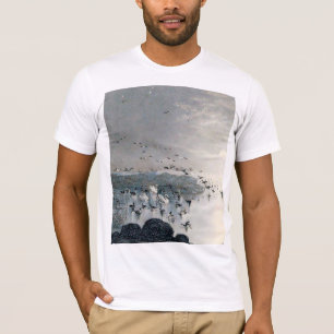 Ducks, Mallards and Swans on the lake at sunset T-Shirt