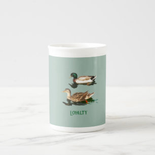 Ducks mallards bone china mug