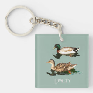 Ducks mallards key ring