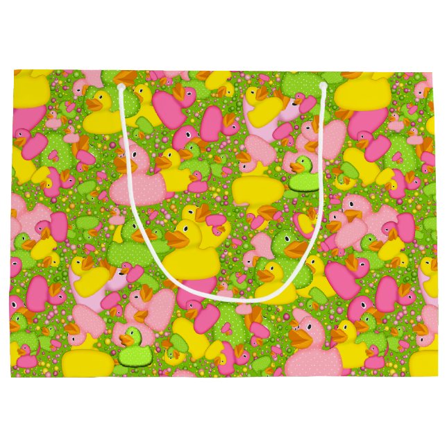 Ducks-n-Dots-Style-2-Drk Green-GIFT BAG L (Back)