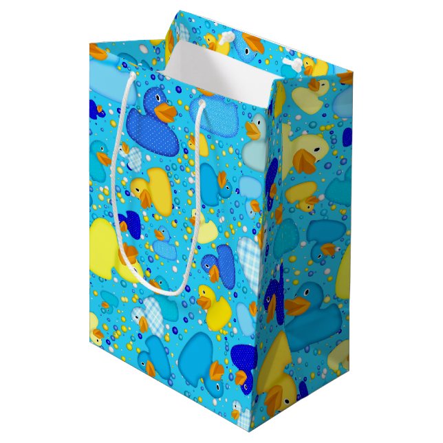 Ducks-n-Dots-Style-3-Blue 2-GIFT BAG M (Front Angled)