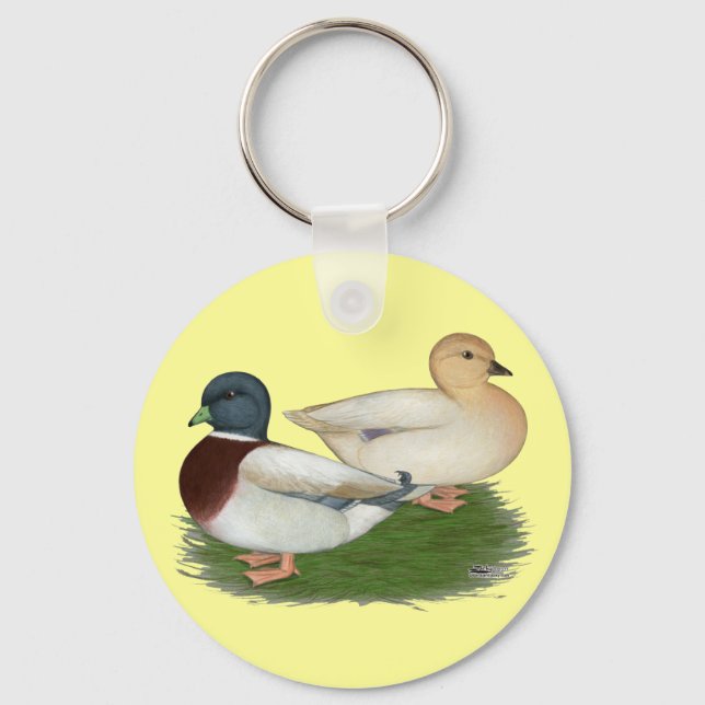 Ducks:  Pastel Calls Key Ring (Front)