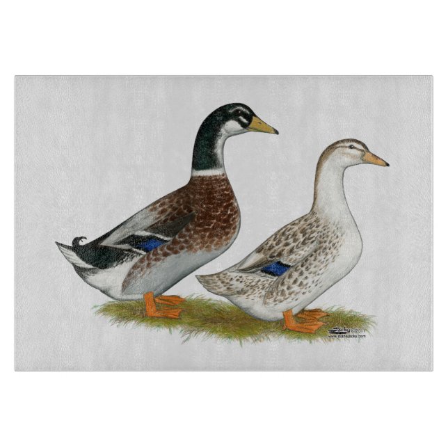 Ducks:  Silver Appleyard Cutting Board (Front)