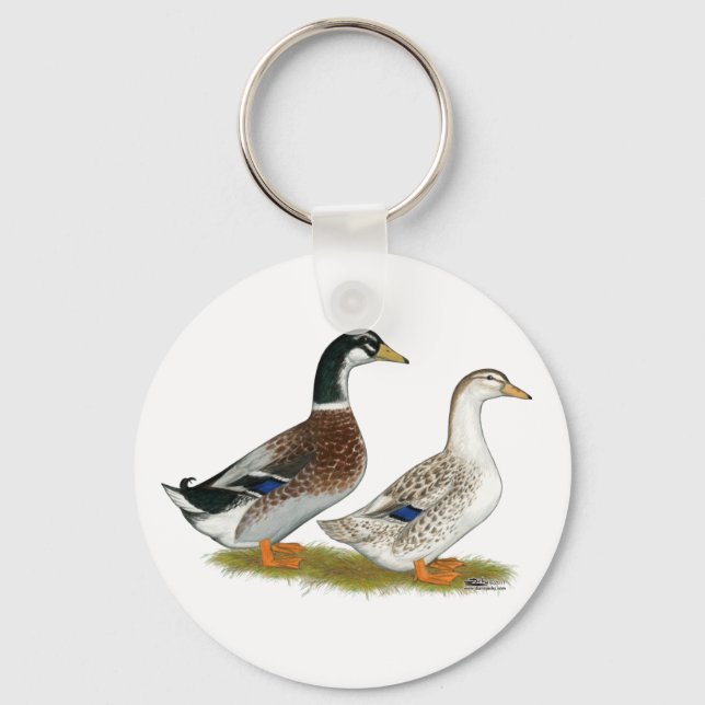 Ducks:  Silver Appleyard Key Ring (Front)