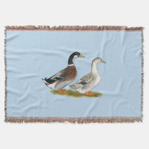 Ducks: Silver Appleyard Throw Blanket