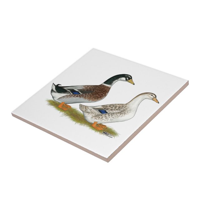 Ducks:  Silver Appleyard Tile (Side)