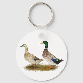 Ducks: Silver Welsh Harlequin Key Ring