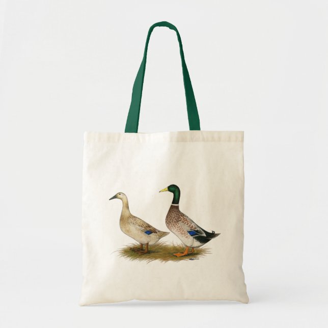 Ducks:  Silver Welsh Harlequin Tote Bag (Front)