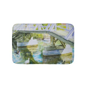 Ducks Under a bridge Bath Mat