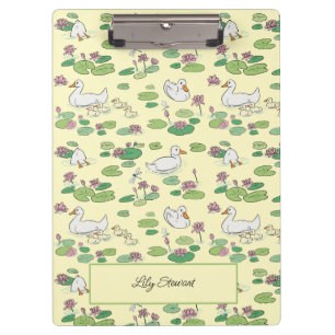 Ducks & Waterlily Personalised Clipboard