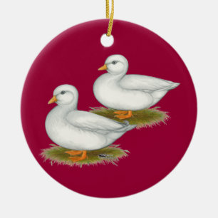 Ducks:  White Calls Ceramic Tree Decoration