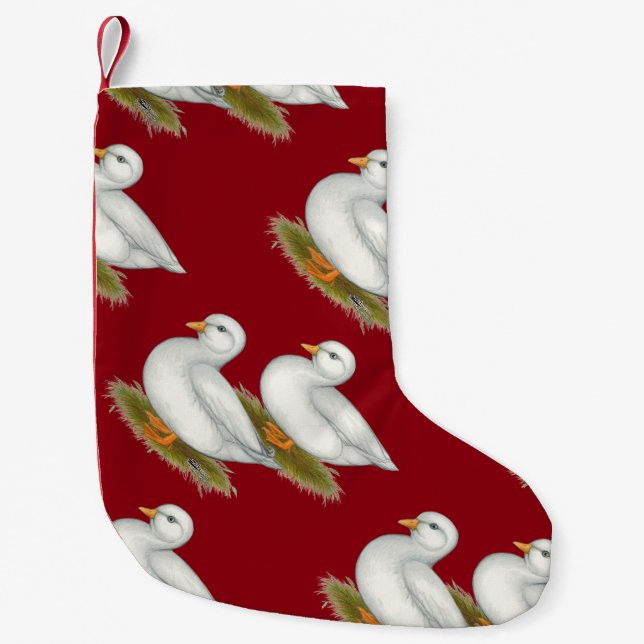 Ducks:  White Calls Small Christmas Stocking (Front)