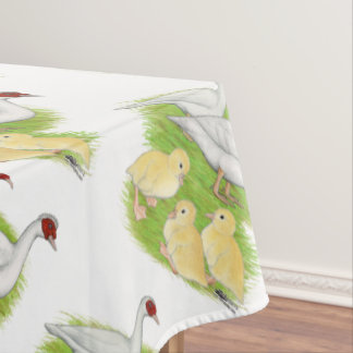 Ducks White Muscovy Family Tablecloth