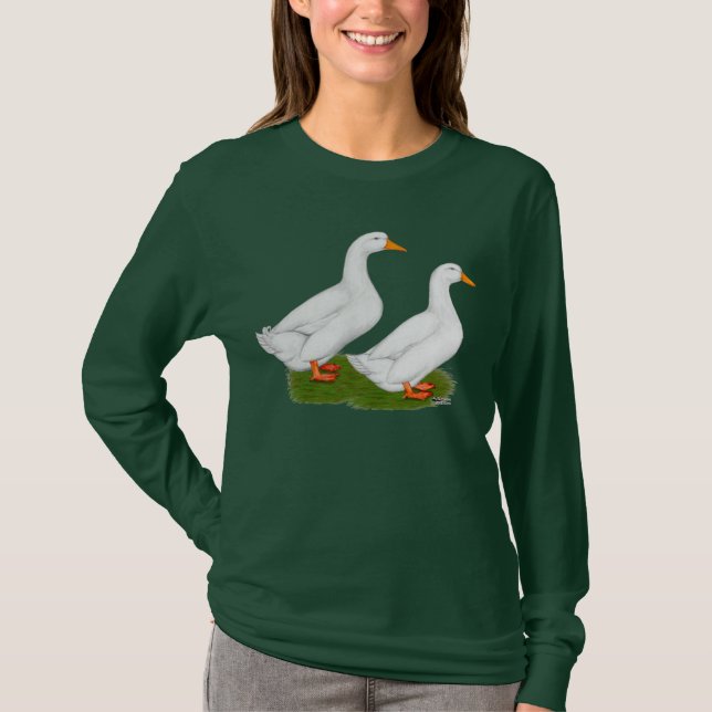 Ducks:  White Pekins T-Shirt (Front)