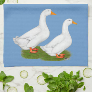 Ducks: White Pekins Tea Towel